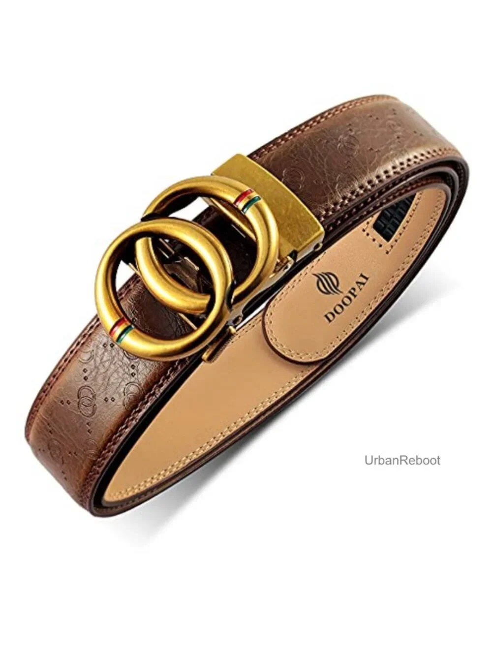 Men's Leather Ratchet Belt Cut-to-Fit 1 3/8